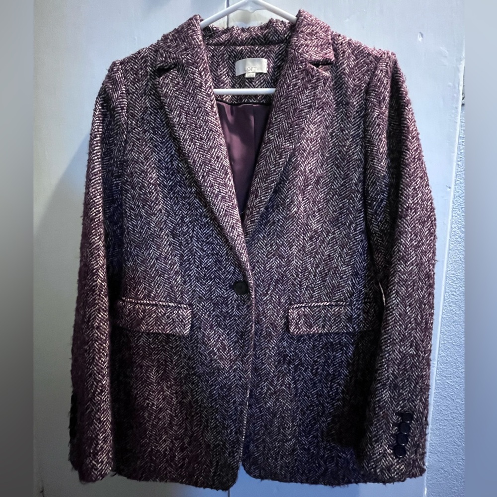 Loft Herringbone Blazer